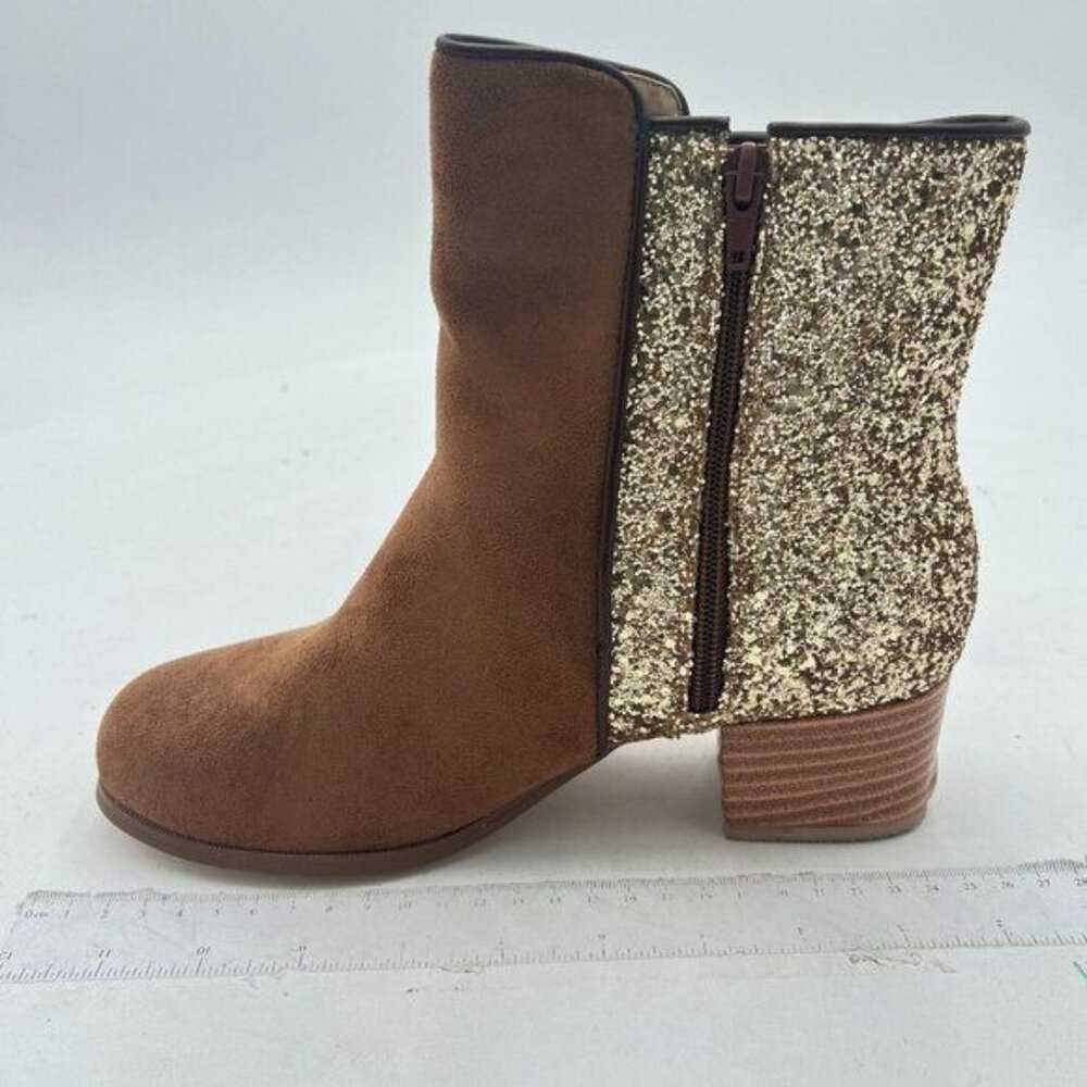 Women's Sequin Glitter Ankle Boots Chunky Heels Sparkly Booties